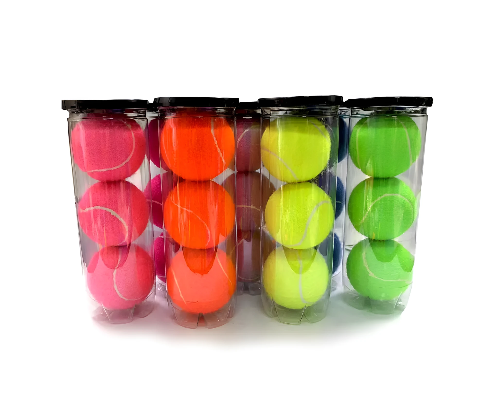 High elasticity durable training tennis rubber barrel ball in green, orange, pink, rose red colour options