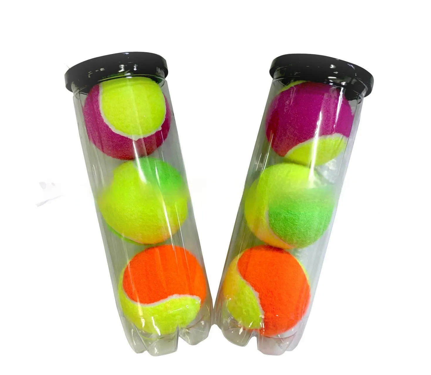 High elasticity durable training tennis rubber barrel ball in green, orange, pink, rose red colour options