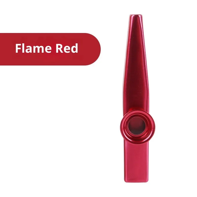 Metal kazoo for beginners with colour option Holy Silver finish on white background
