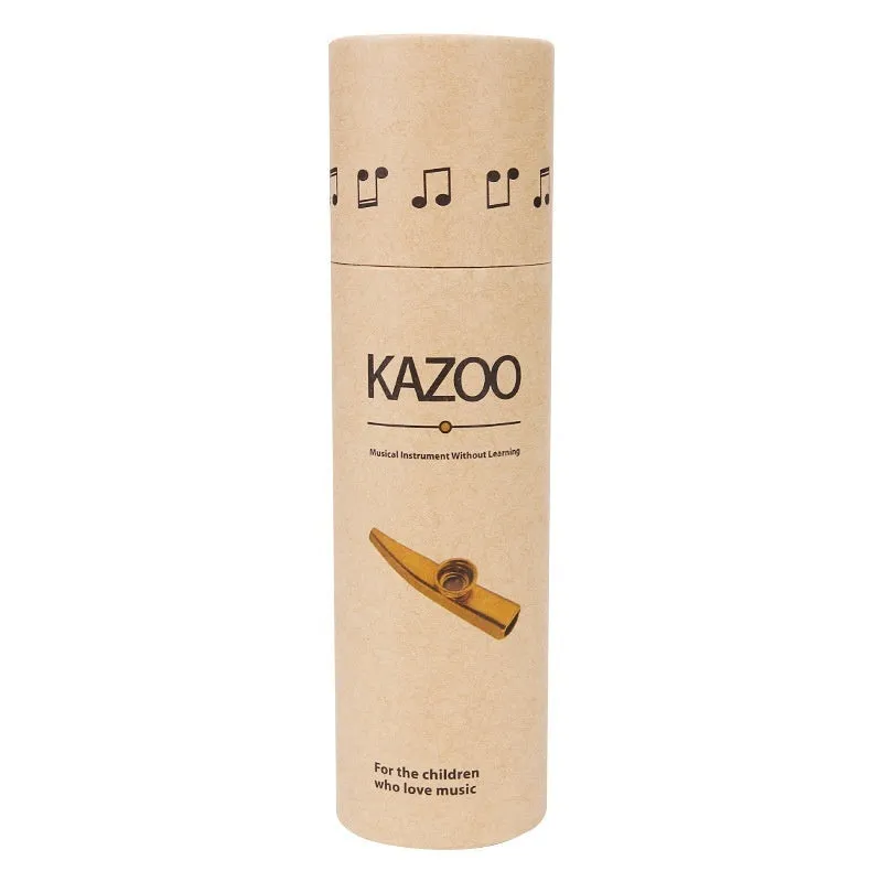 Metal kazoo for beginners with colour option Holy Silver finish on white background