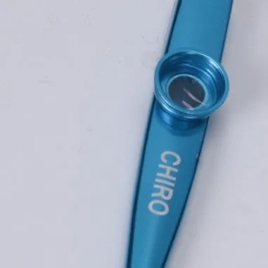 Metal kazoo for beginners with colour option Holy Silver finish on white background