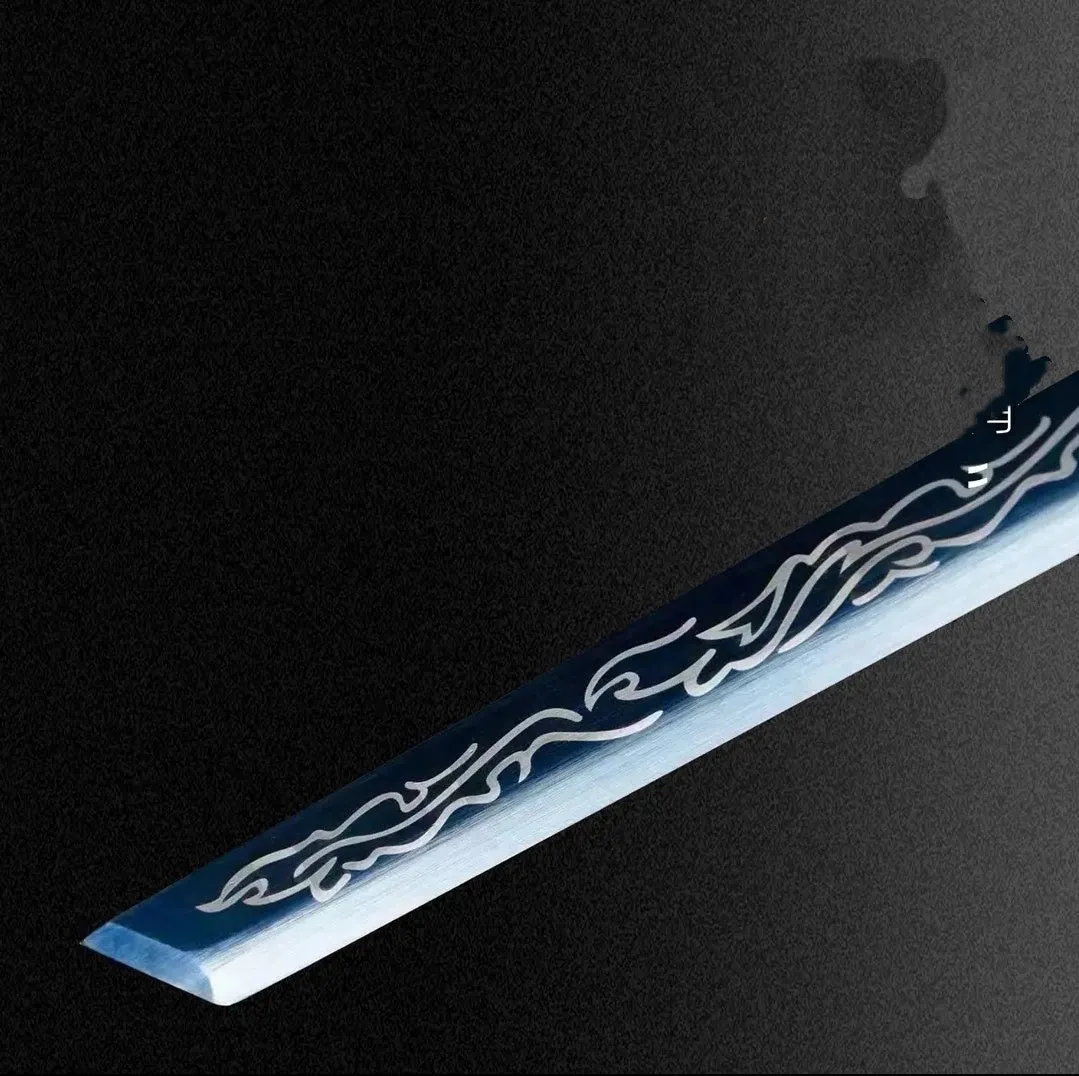 Blue Dragon Tang Horizontal Saber with high manganese steel blade and plastic steel scabbard on display