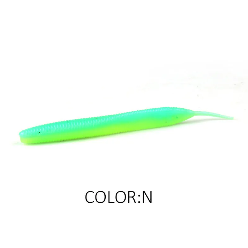 Lead-free noodle worm soft bait fishing lure in multiple colours available in 10cm and 7cm pack sizes