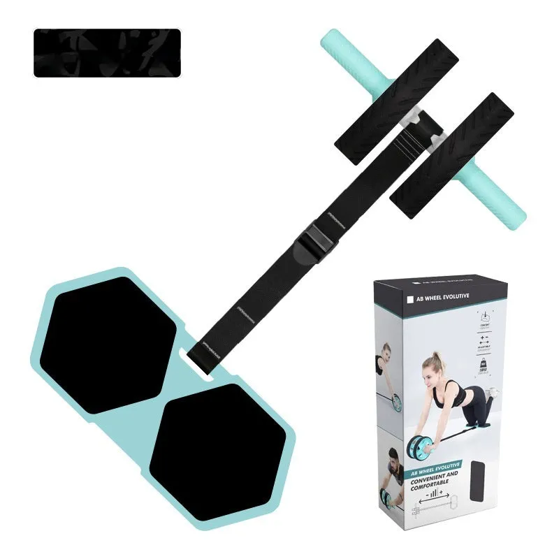 Abdominal wheel with automatic rebound in macaron pink and green colours for home fitness