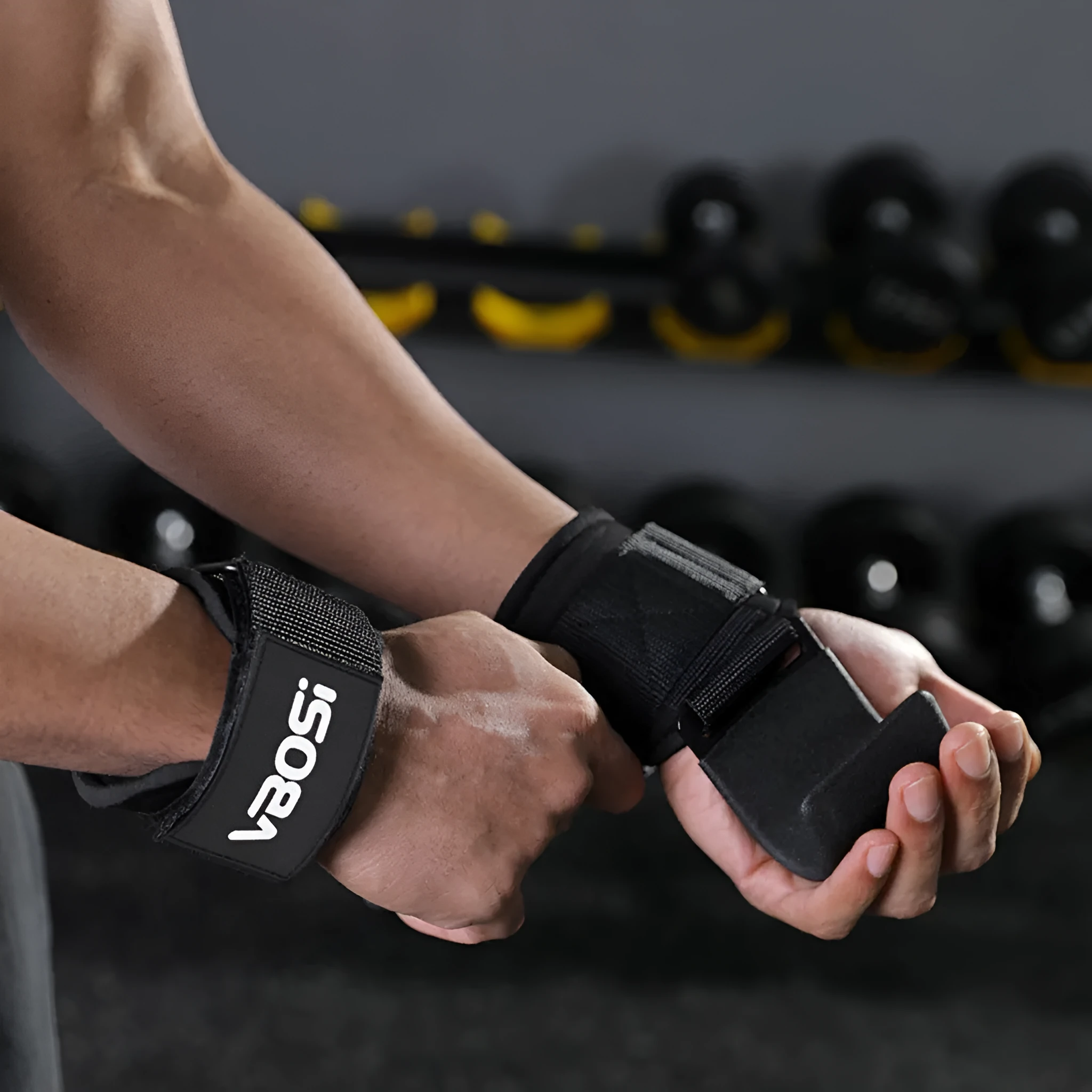 Horizontal bar pull-up power assist grip hook, black colour, one-pair package, wrist support for weightlifting