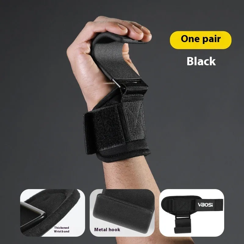 Horizontal bar pull-up power assist grip hook, black colour, one-pair package, wrist support for weightlifting