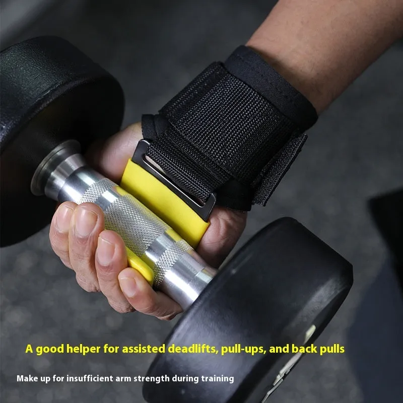 Horizontal bar pull-up power assist grip hook, black colour, one-pair package, wrist support for weightlifting