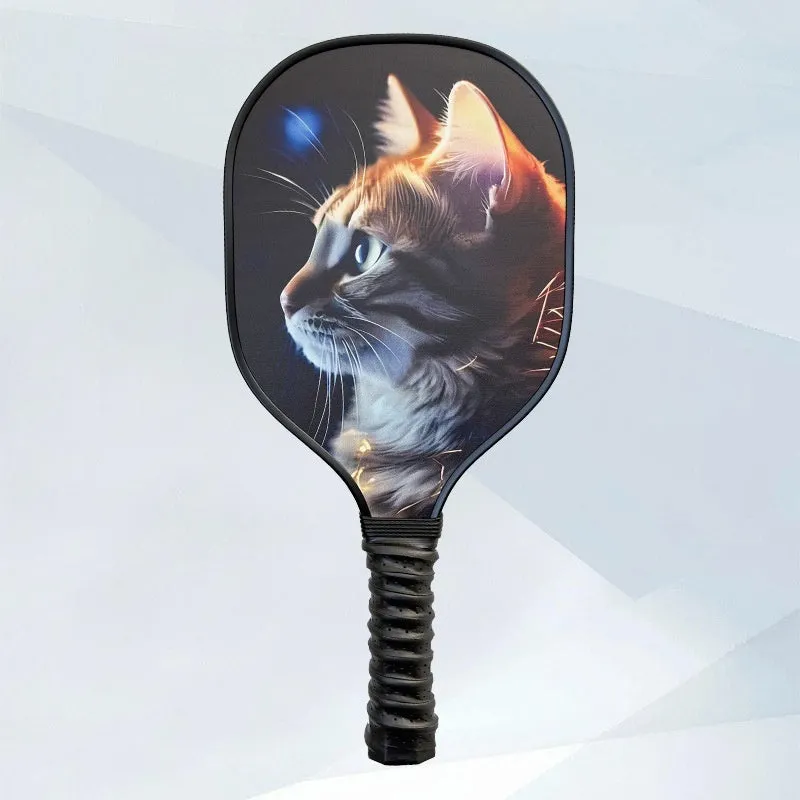 Wooden pickleball paddle racket 400x192x11mm in Starry Night Ancient Town design