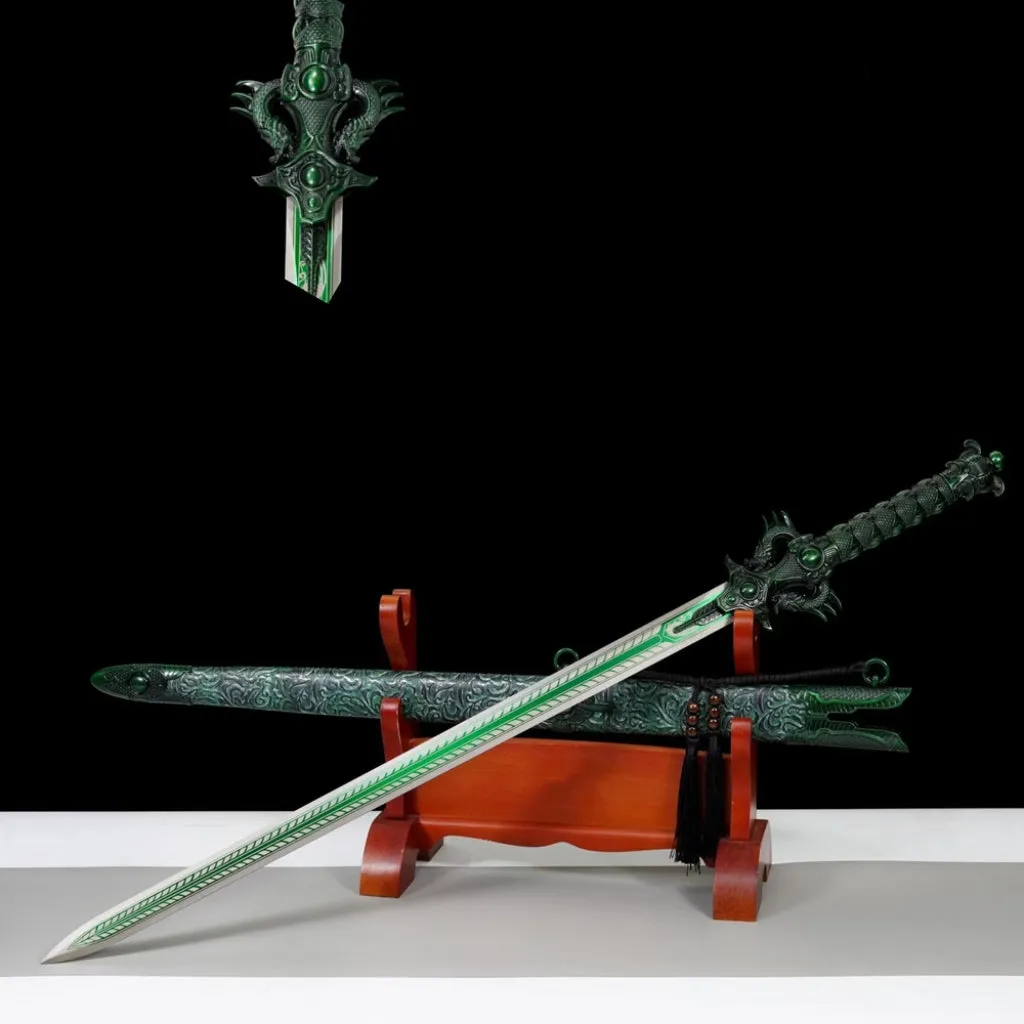 Integrated Tang Dynasty Tang Heng Dao sword with high manganese steel blade and leather-covered scabbard