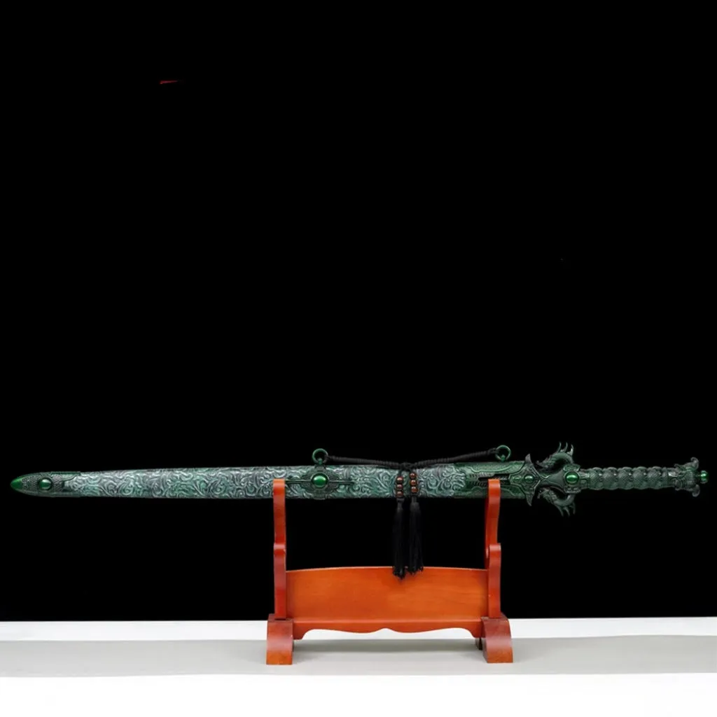 Integrated Tang Dynasty Tang Heng Dao sword with high manganese steel blade and leather-covered scabbard