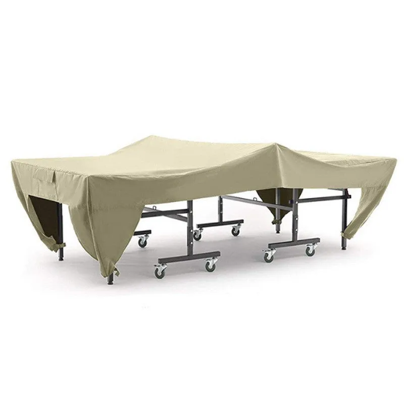 Black polyester table tennis table cover sized 280x152x76cm for outdoor dust and waterproof protection