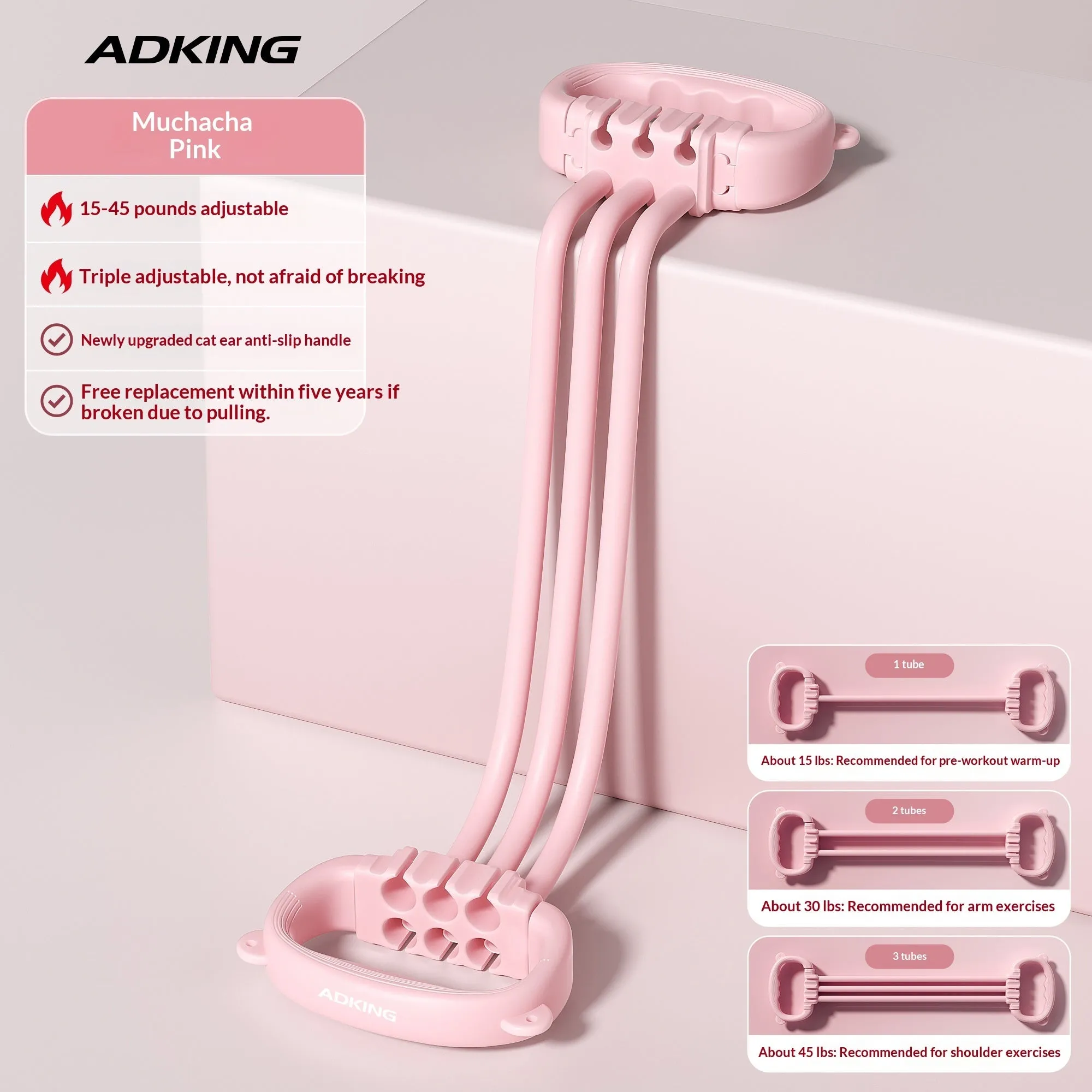 8-shaped puller for women back opener with cat ear non-slip handle in rock pink colour