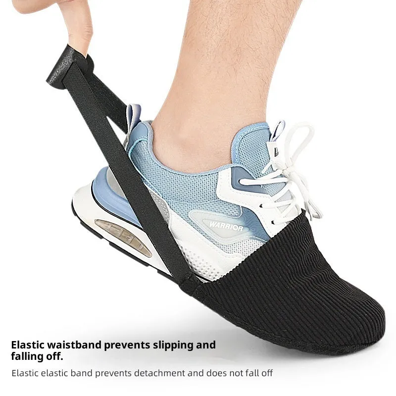 Black bowling shoe cover average size made from polyester PU and flannel for indoor sports use