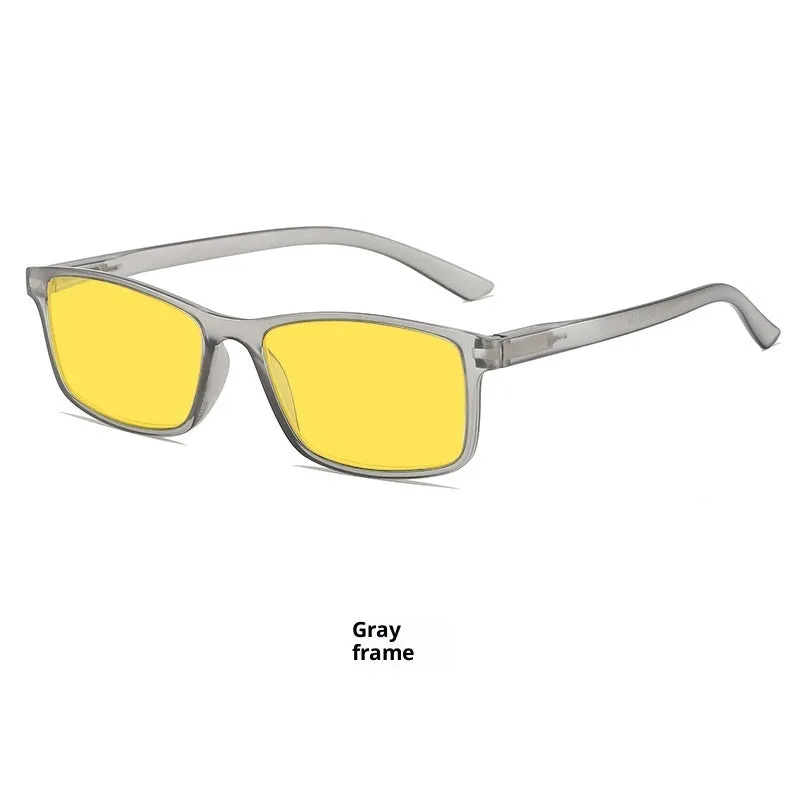 HD night vision anti-blue light glasses with PC frame in black for driving
