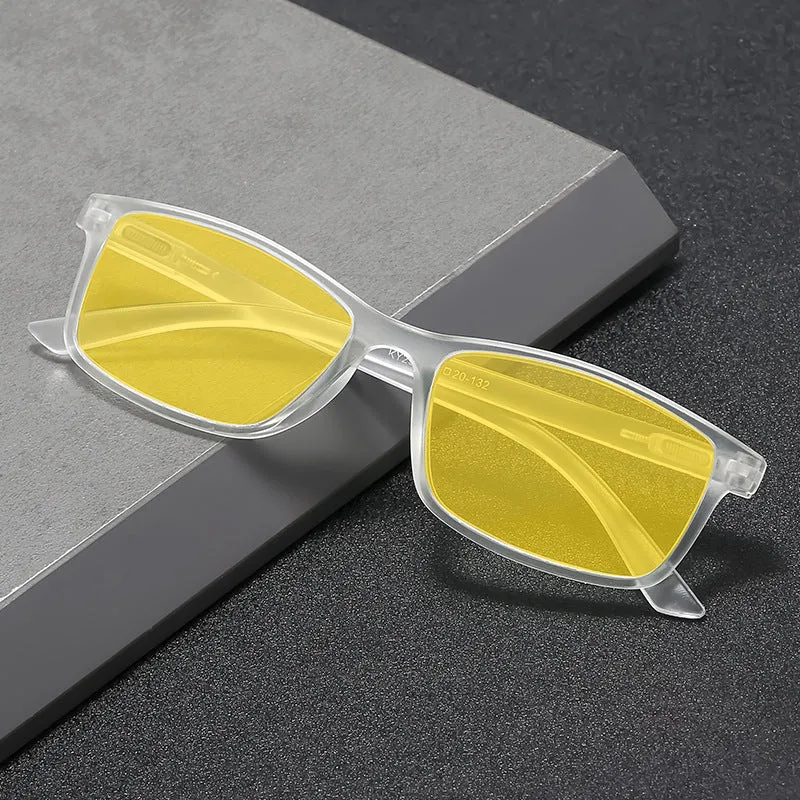 HD night vision anti-blue light glasses with PC frame in black for driving
