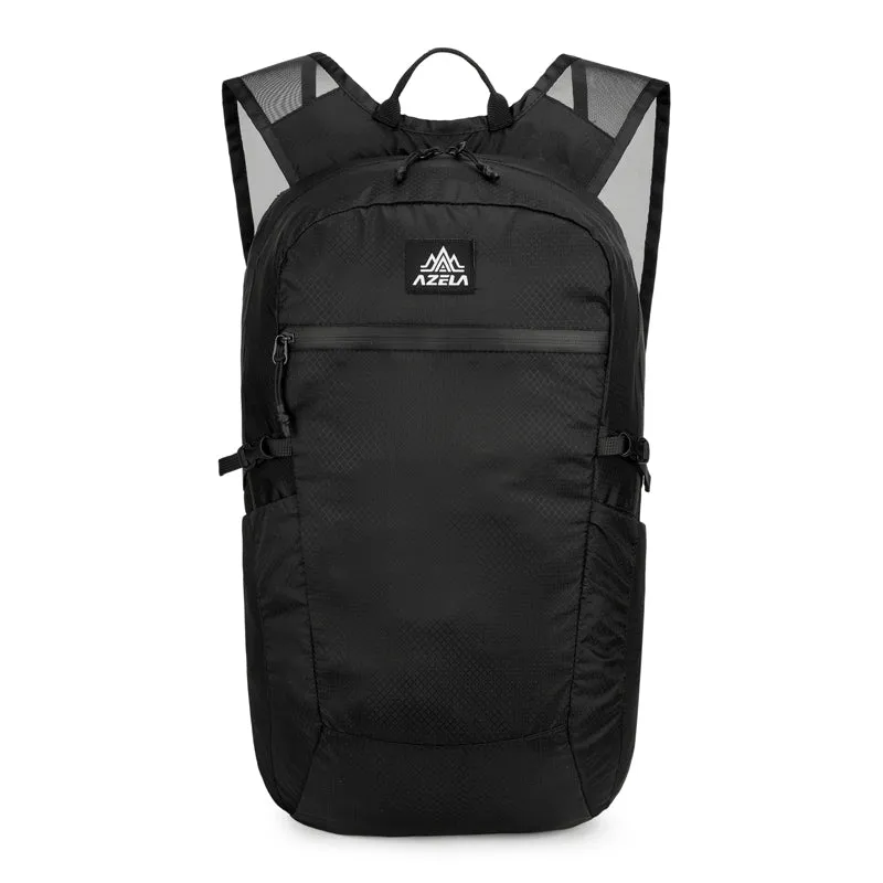 AZELA lightweight lime green backpack with multiple pockets and breathable mesh straps for outdoor travel and daily use