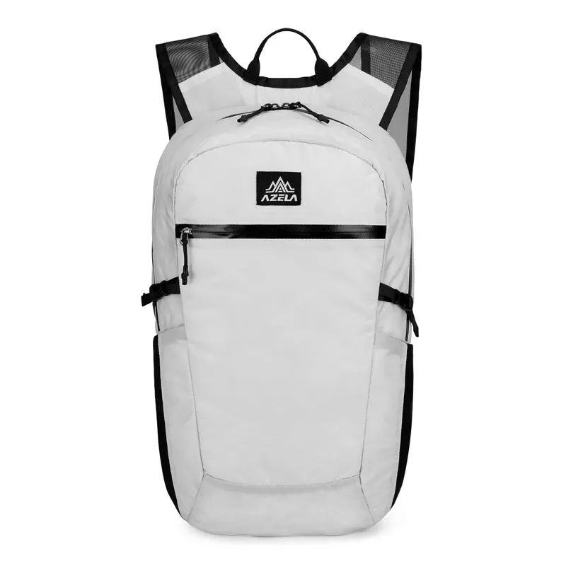 AZELA lightweight lime green backpack with multiple pockets and breathable mesh straps for outdoor travel and daily use