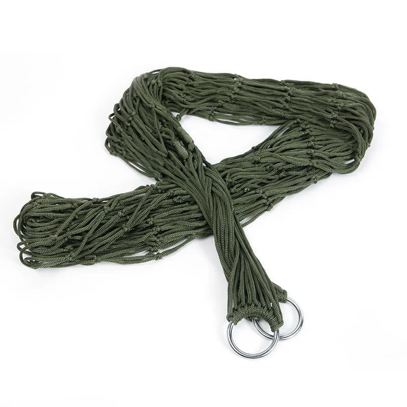 Outdoor Supplies 9-strand nylon rope hammock in red colour, portable design for camping or garden use