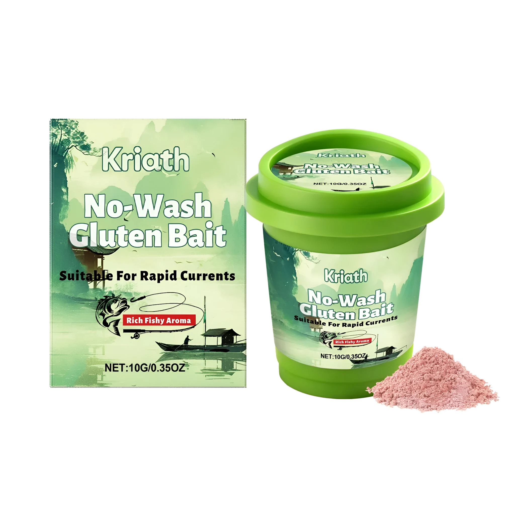 10g pack no-wash gluten bait with wheat germ and shrimp powder for carp fishing
