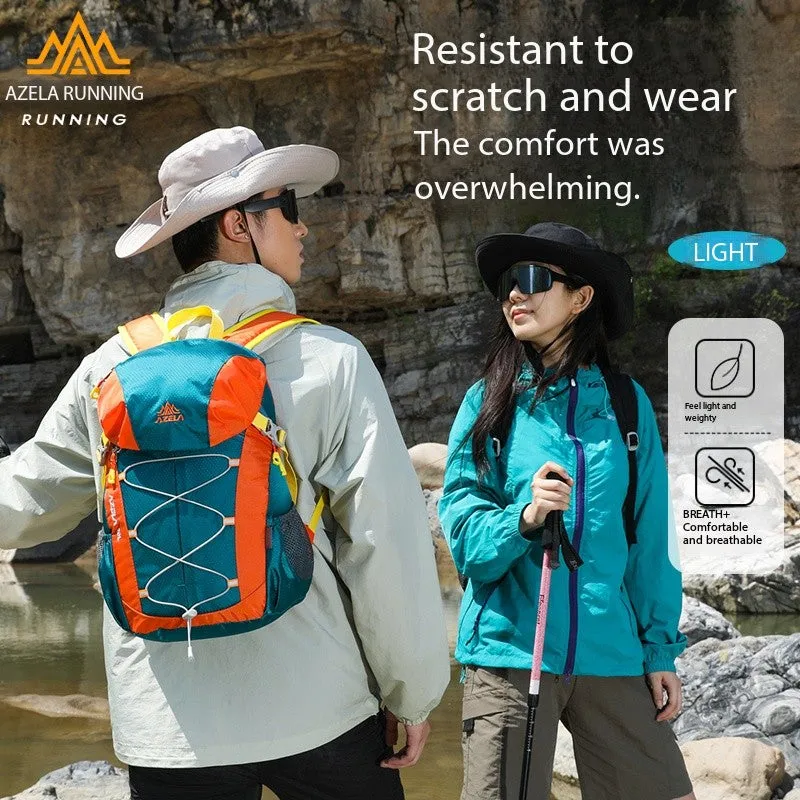 AZELA 20L Colour Block Hiking Backpack in Blue, lightweight polyester daypack for outdoor hiking and travel