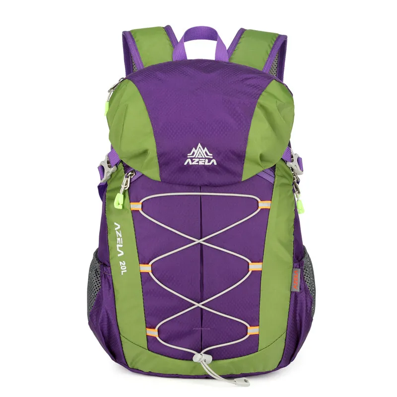 AZELA 20L Colour Block Hiking Backpack in Blue, lightweight polyester daypack for outdoor hiking and travel