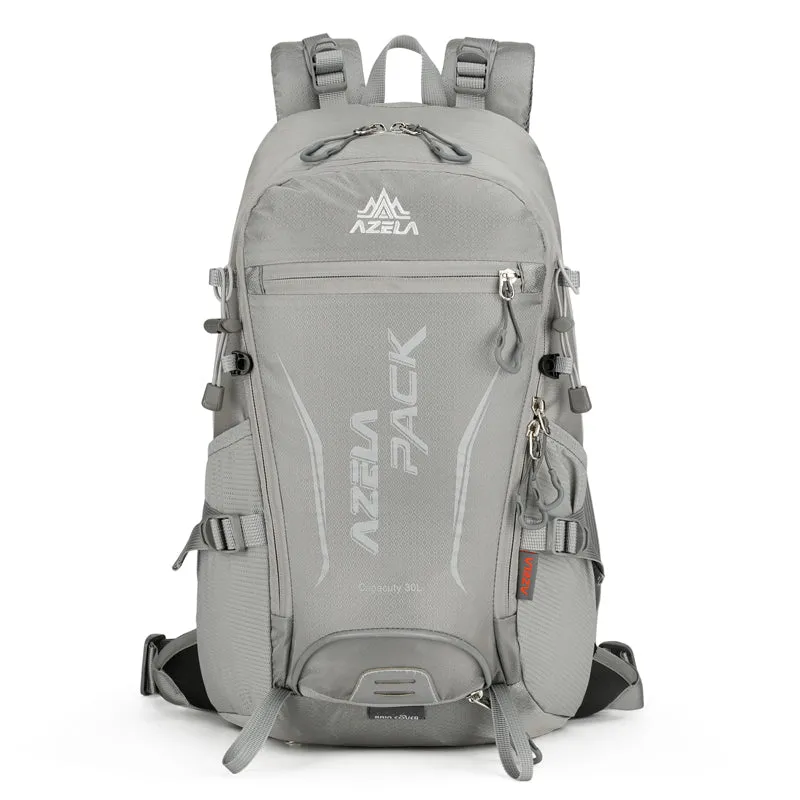 AZELA 30L orange hiking backpack with durable fabric and multiple compartments