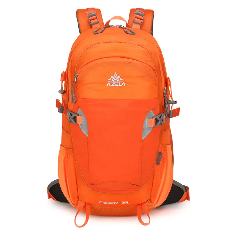 AZELA Gray Hiking Backpack with adjustable straps, available in 25L or 35L for outdoor use
