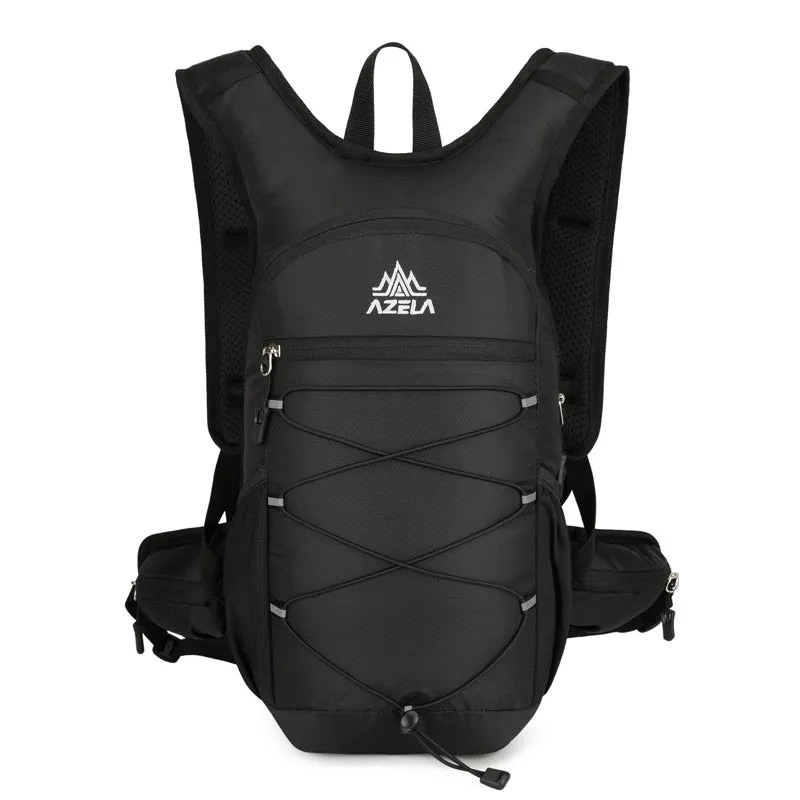 AZELA lightweight hydration backpack with breathable mesh and bungee cord for trail running hiking