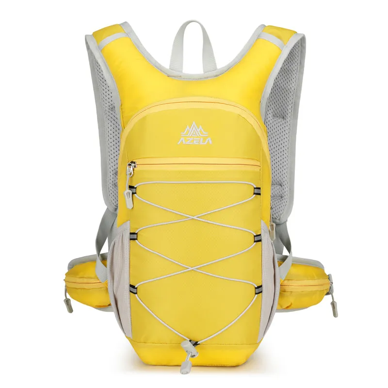 AZELA lightweight hydration backpack with breathable mesh and bungee cord for trail running hiking