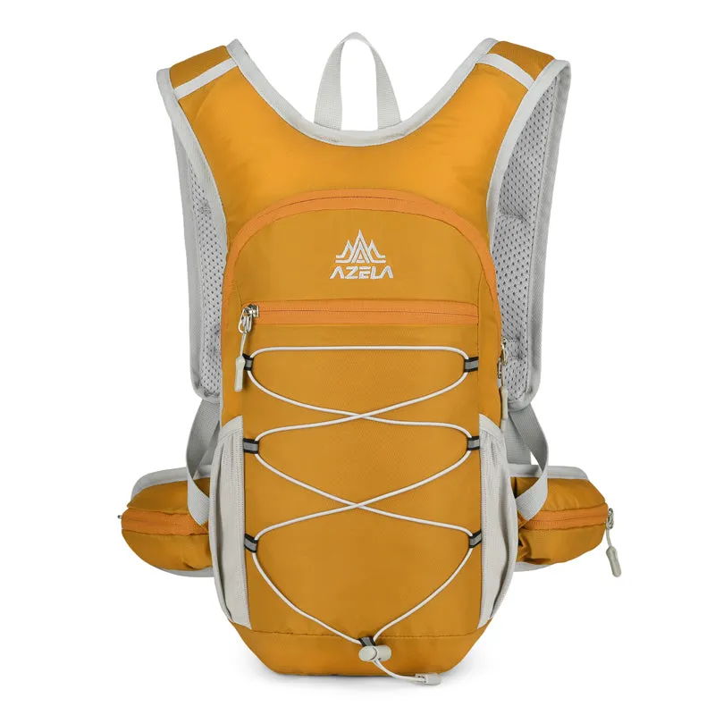 AZELA lightweight hydration backpack with breathable mesh and bungee cord for trail running hiking