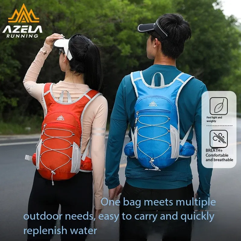 AZELA lightweight hydration backpack with breathable mesh and bungee cord for trail running hiking