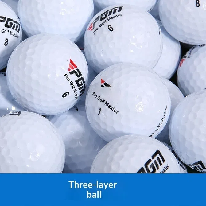 White three-layer golf ball with titanium sarin outer, 44g, 42.7mm diameter