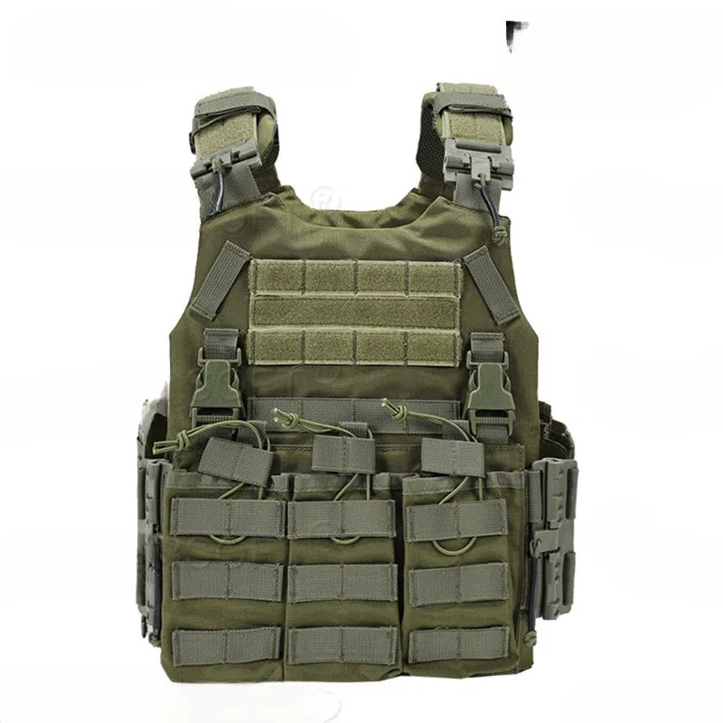 Training tactical outdoor quick-release protective vest in black for shooting sports