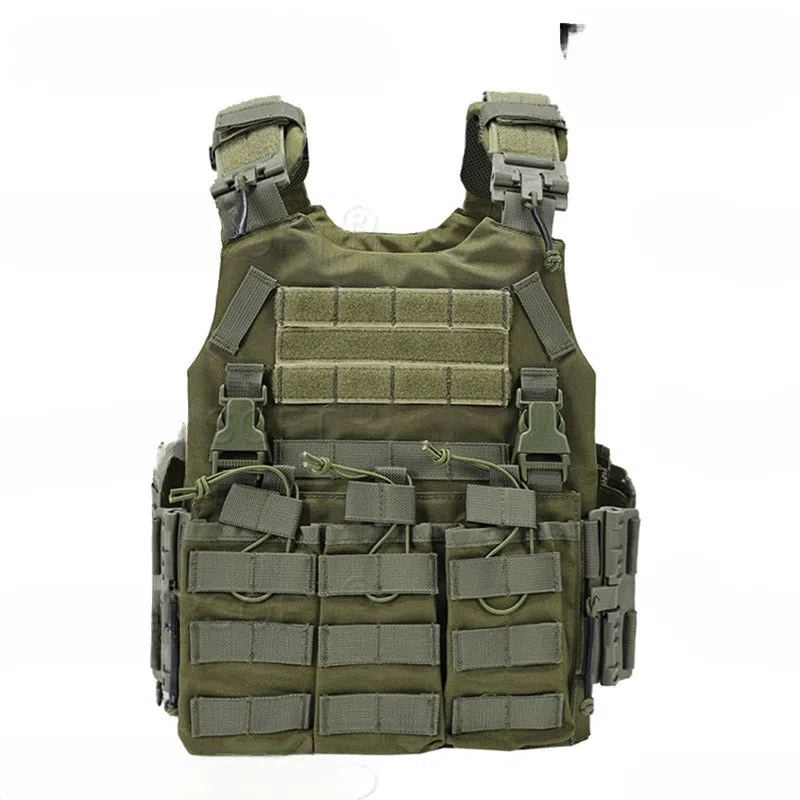 Training tactical outdoor quick-release protective vest in black for shooting sports