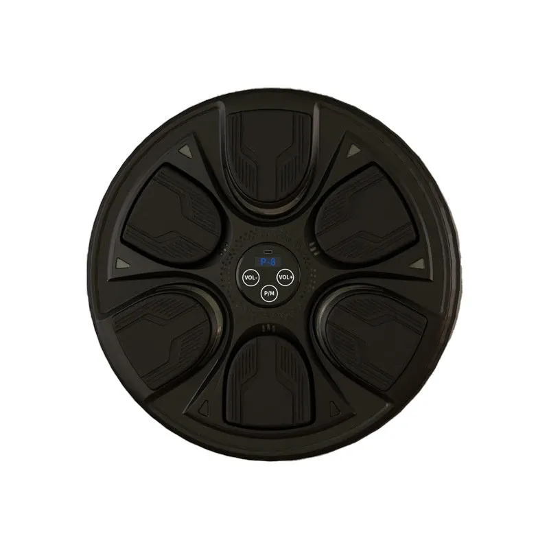 Black intelligent music boxing machine wall target with leather and PP construction for home training