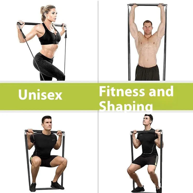 Two-segment push-and-pull fitness resistance bar for strength training exercises