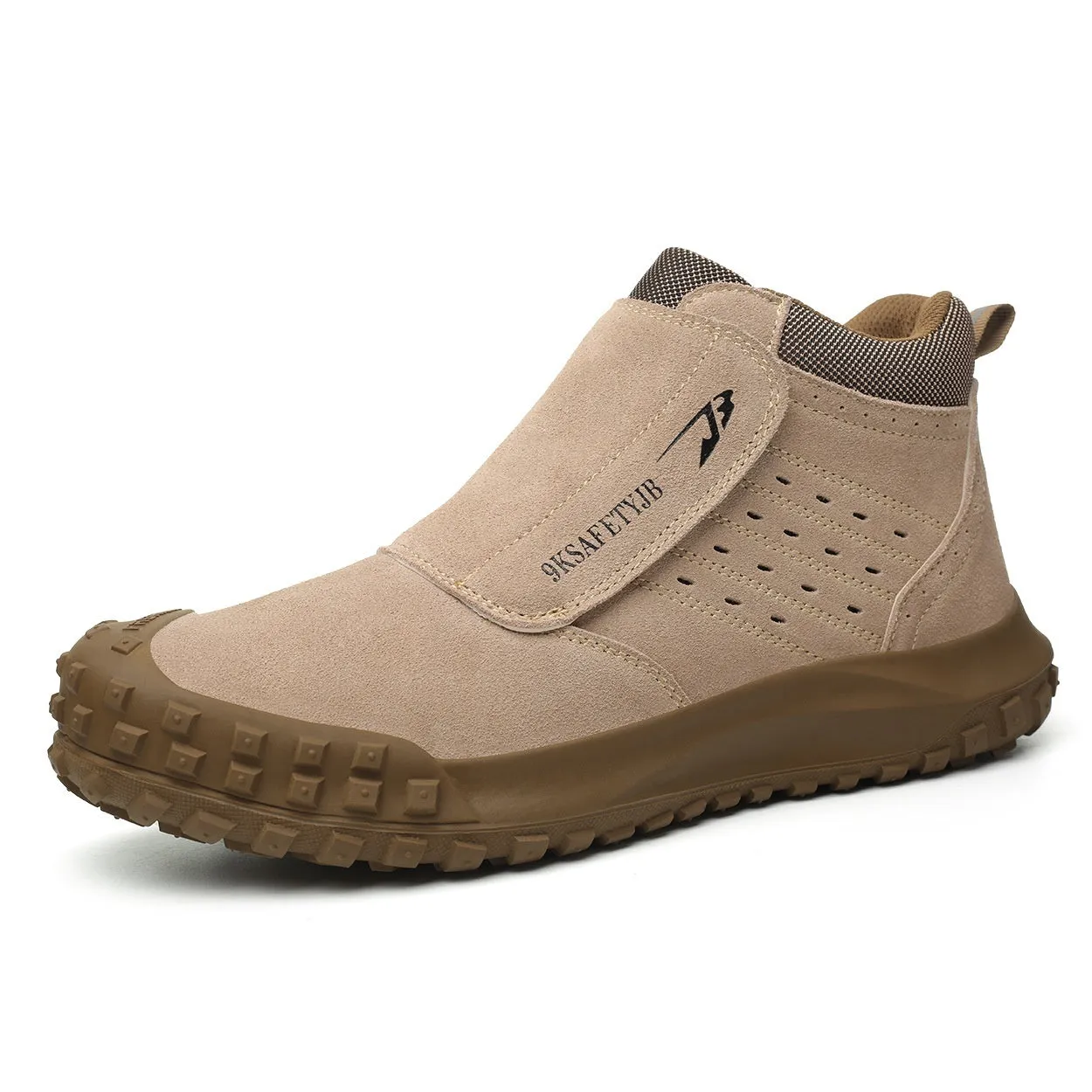 Four Seasons lightweight low-top welder safety boots in sand colour with steel toe cap and lace-up front.