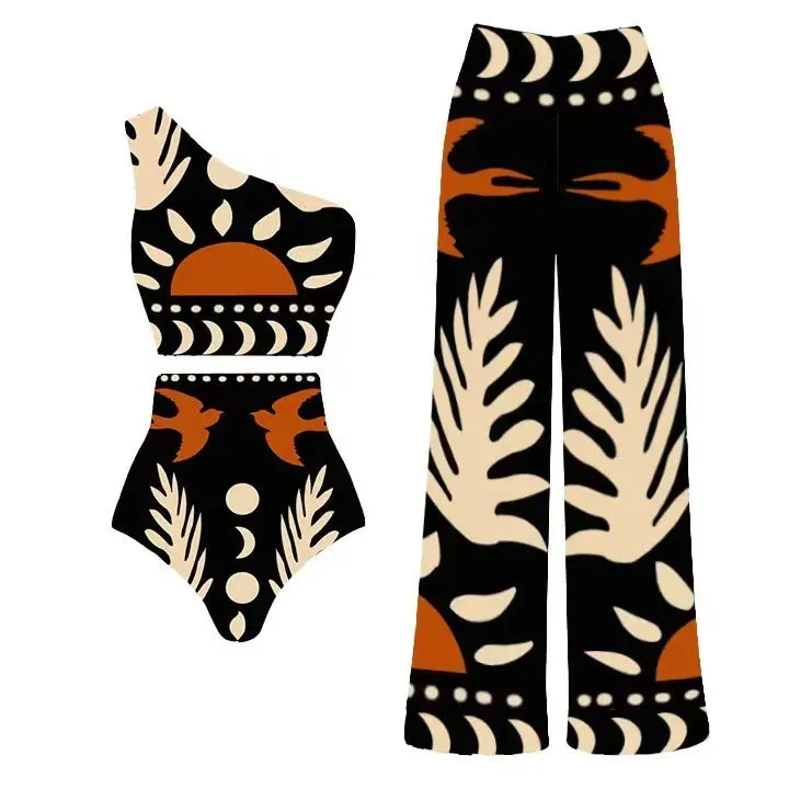 Women's black one-piece swimsuit made from polyester fabric for beach and pool use.