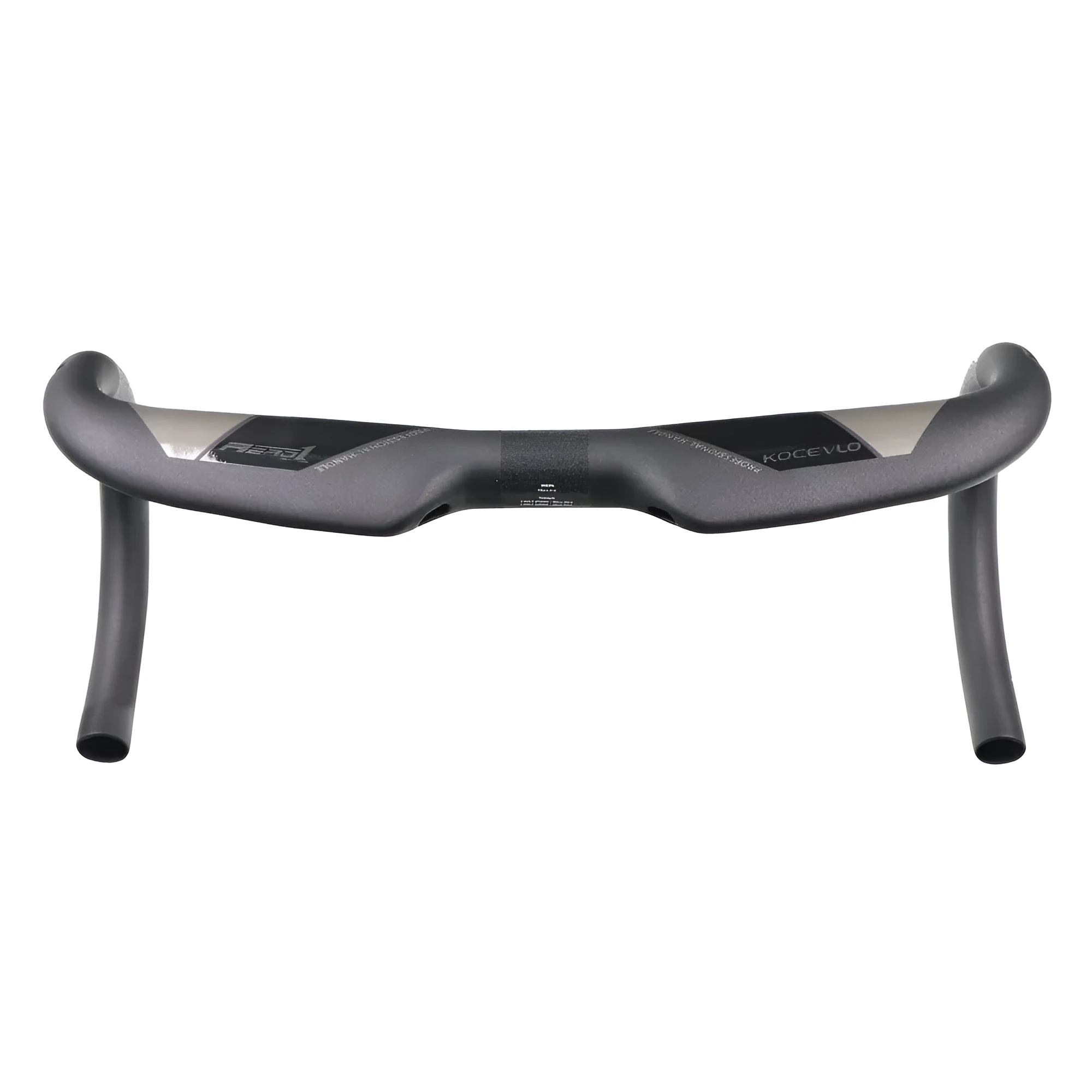 Wei Bike matt carbon fibre bent profile road bicycle handlebar showing its shape