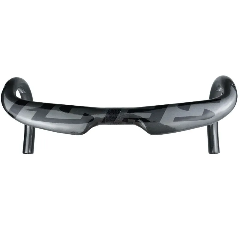 Carbon fibre road bike drop handlebar shown in black, white, or matte white finish, with 31.8mm clamp.