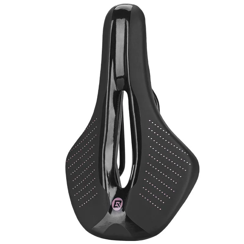 Black and pink mountain bike seat cushion made from PU foam resin sponge material in size M