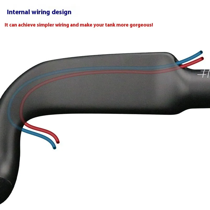 Carbon fibre road bike handlebar showing black and red colour options with double line graphic.