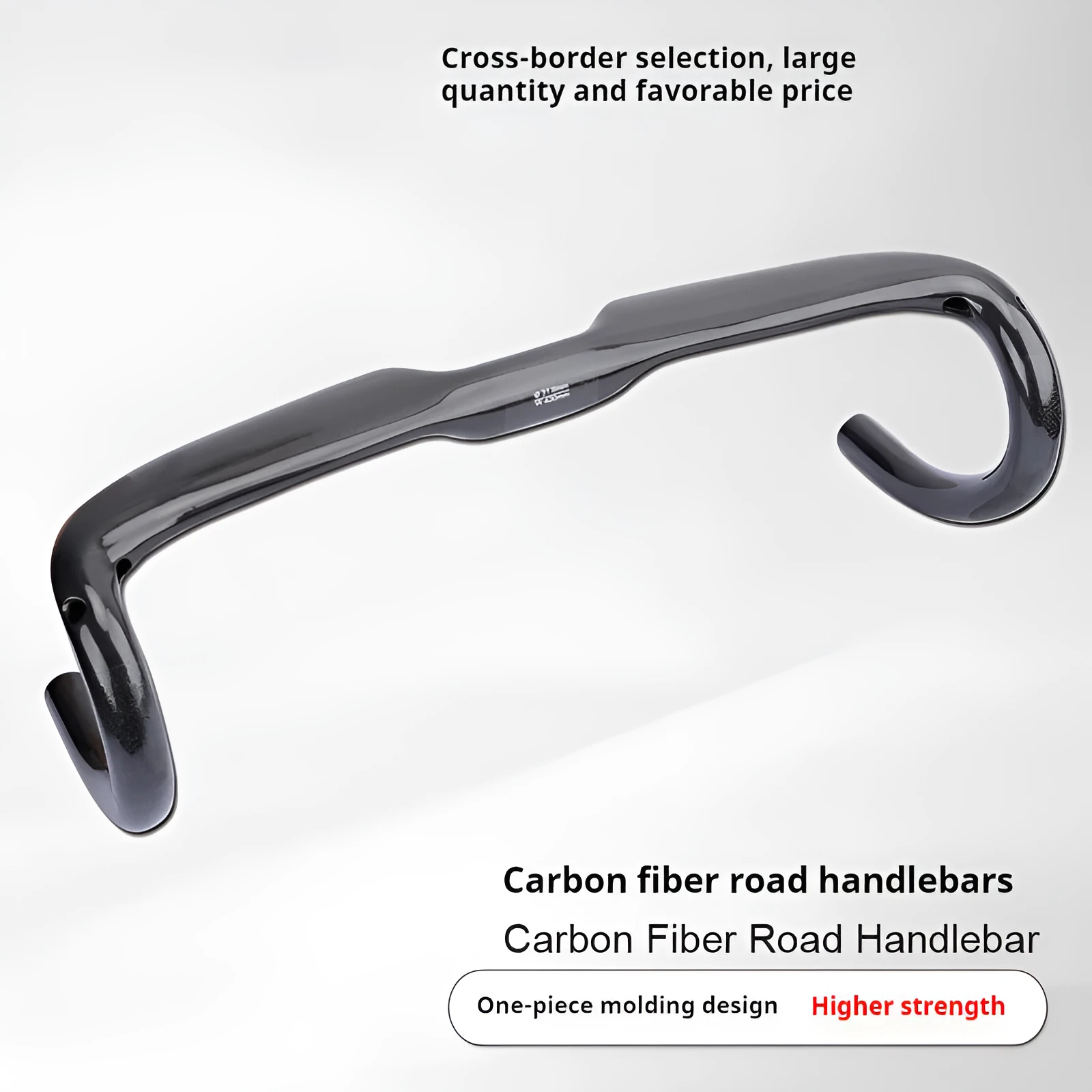 Carbon fibre road bicycle drop handlebar in black grey silver with size options