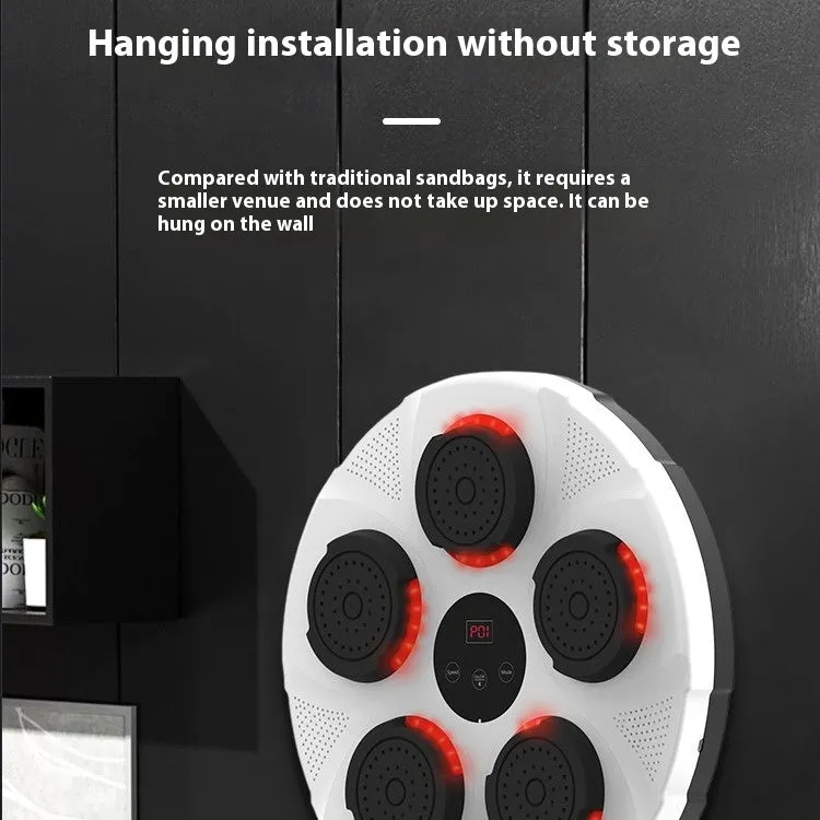 Wall-mounted smart boxing trainer sandbag with LED lights for martial arts practice