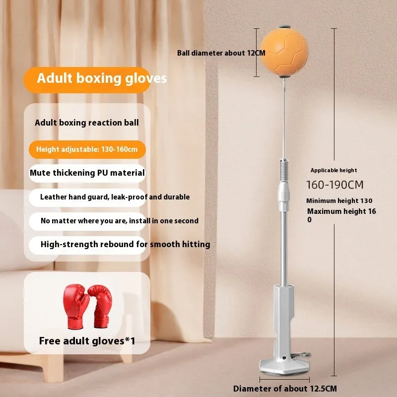 Vertical boxing reaction ball with focus mitts in orange and grey colour options