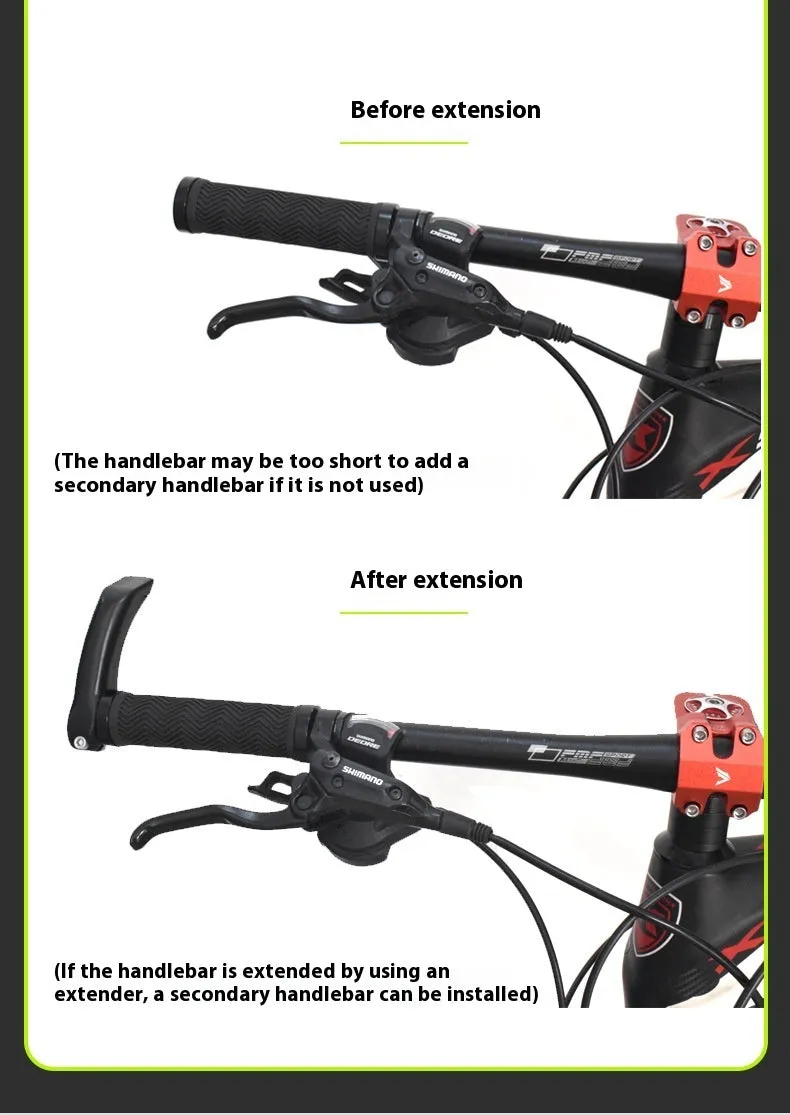 Aluminium alloy folding bike handlebar extension rod for car mounting with 15-20mm range