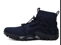 Outdoor climbing boots with Flyknit upper and rubber sole in army green colour