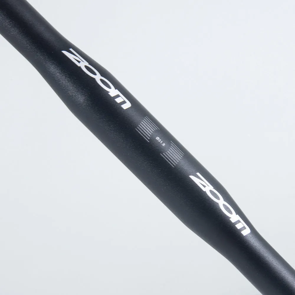 Black aluminium alloy bent handlebar for road bike with 420mm width and 31.8mm clamp diameter