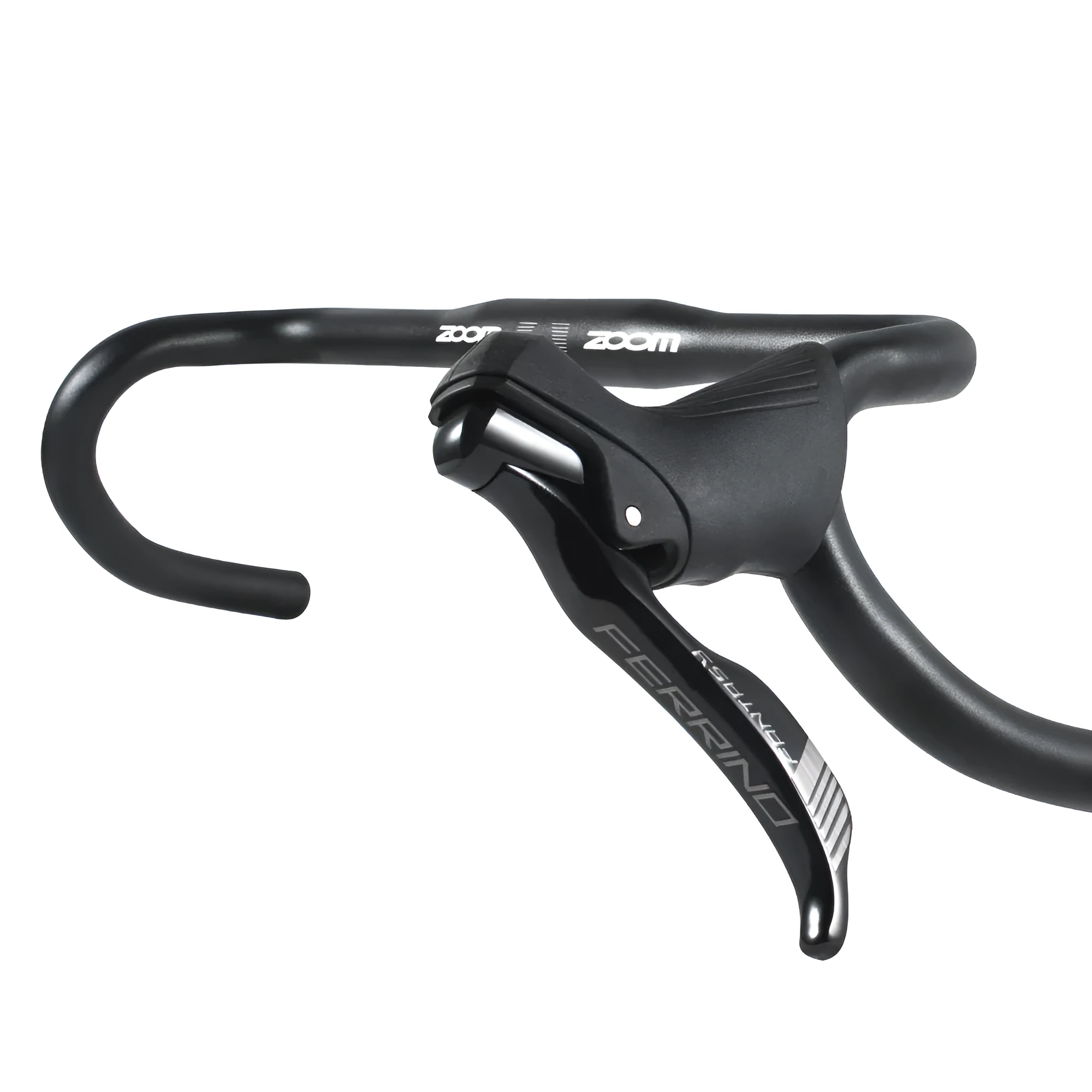 Black aluminium alloy bent handlebar for road bike with 420mm width and 31.8mm clamp diameter