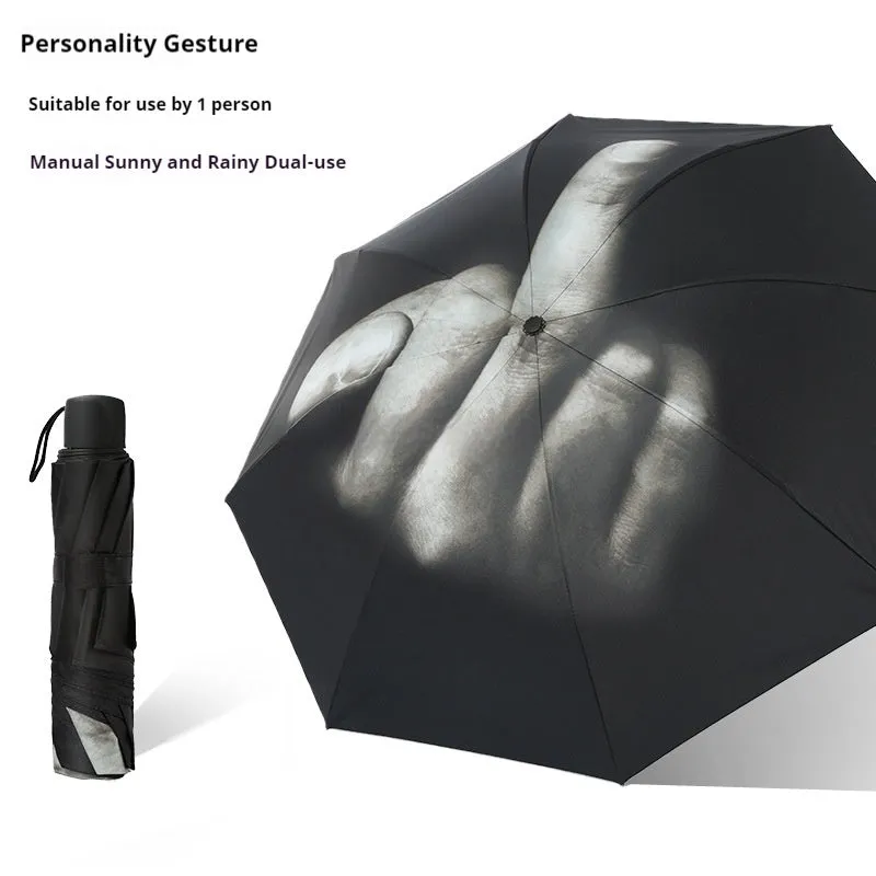 Tri-fold folding umbrella with iron frame and plastic handle in various colour styles